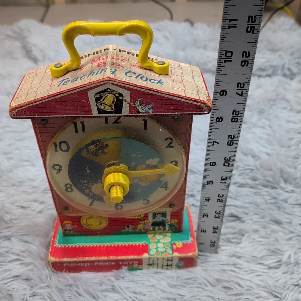 Vintage 1968 Fisher Price Music‎ Box Teaching Clock Works #998 Japan USA